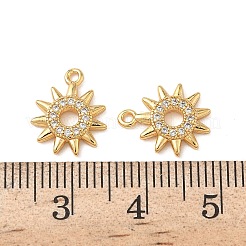 Brass Micro Pave Clear Cubic Zirconia Charms&nbsp;KK-B160-24G