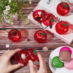 Christmas Apple Shaped Transparent Plastic Jewelry Gift Storage Boxes with Lid&nbsp;CON-WH0089-167B