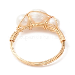 Natural Pearl Finger Ring&nbsp;RJEW-JR00581