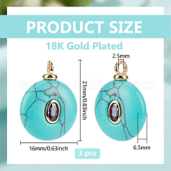 3Pcs Synthetic Turquoise Pendants&nbsp;KK-BC0015-52