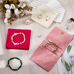 3Pcs 3 Colors Folding Velvet Jewelry Storage Bags for Earrings Rings Bracelets&nbsp;ABAG-CN0001-69B