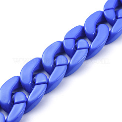Handmade Opaque Acrylic Curb Chains&nbsp;AJEW-JB00564-05