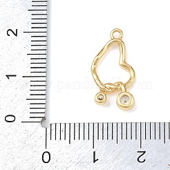 Brass Micro Pave Clear Cubic Zirconia Pendants&nbsp;KK-G545-06G