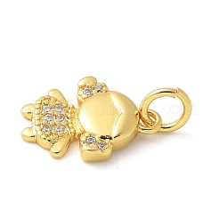 Brass Micro Pave Cubic Zirconia Pendants&nbsp;KK-U053-01G-01