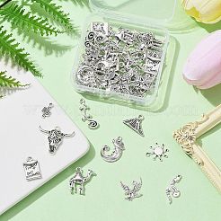 50Pcs 10 Style Tibetan Style Alloy Pendants&nbsp;FIND-CJ0001-60