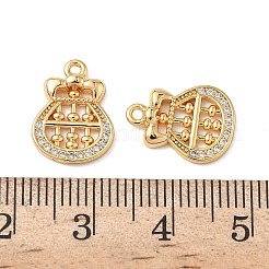 Brass Micro Pave Clear Cubic Zirconia Charms&nbsp;KK-B160-03G