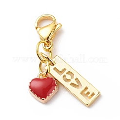 Alloy Enamel Heart Pendant Decorations&nbsp;HJEW-JM00713-01