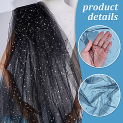 6 Yards Star Pattern Polyester Mesh Fabrics&nbsp;DIY-WH0060-94B