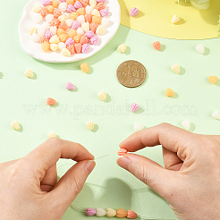 100Pcs 5 Colors Dyed Synthetic Coral Carved Beads&nbsp;CORA-SZ0001-02