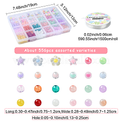 DIY Glass Round & Acrylic Beads Bracelet Making Kits&nbsp;DIY-YW0009-85