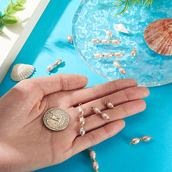 12Pcs 3 Styles Natural Cultured Freshwater Pearl Rice Pendants&nbsp;PALLOY-TA00378