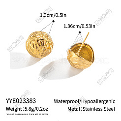 Textured Stainless Steel Spherical Stud Earrings for Women&nbsp;PY7904
