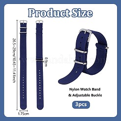 3Pcs Nylon Watch Bands&nbsp;AJEW-OC0015-63D