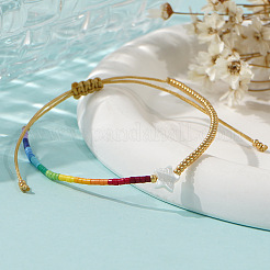 Bohemian Style Glass Seed Beads Braided Bead Bracelets for Women&nbsp;ED8738-1