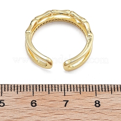 Rack Plating Brass Micro Pave Clear Cubic Zirconia Cuff Finger Rings for Women&nbsp;RJEW-M028-39G