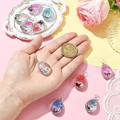 10Pcs Transparent Glass Pendants&nbsp;GLAA-YW0004-20A
