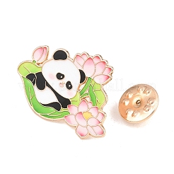 Panda with Lotus Enamel Pins&nbsp;JEWB-L028-02G-05