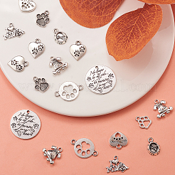 100Pcs 10 Styles Tibetan Style Alloy Puppy Pendants&nbsp;TIBEP-CJ0001-46