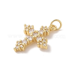 Rack Plating Brass Micro Pave Cubic Zirconia Pendants&nbsp;KK-Z047-08G-01-RS