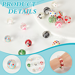 18Pcs 9 Colors Handmade Lampwork Beads&nbsp;LAMP-GA0001-13