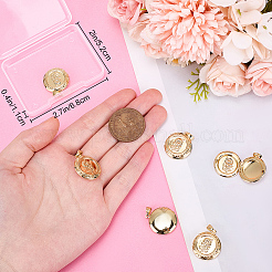 6Pcs Brass Locket Pendants&nbsp;KK-BBC0015-49