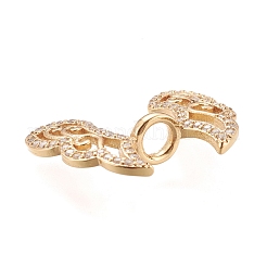 Brass Micro Pave Clear Cubic Zirconia Bead Caps&nbsp;ZIRC-F119-01G