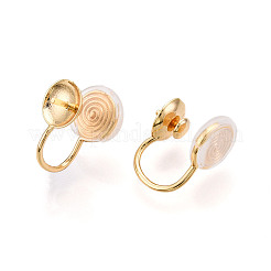 Brass Micro Pave Cubic Zirconia Clip-on Earring Findings&nbsp;KK-N261-122A-G
