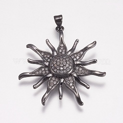 Brass Micro Pave Cubic Zirconia Pendants&nbsp;ZIRC-E143-57