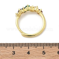 Adjustable Brass Micro Pave Cubic Zirconia Finger Rings&nbsp;RJEW-C163-26A-G