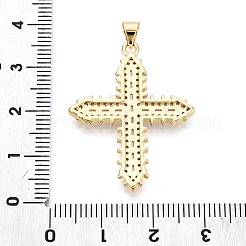 Brass Micro Pave Clear Cubic Zirconia Pendants&nbsp;KK-N268-93G