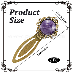 Natural Amethyst & Alloy Bookmarks&nbsp;OFST-WH20002-01D
