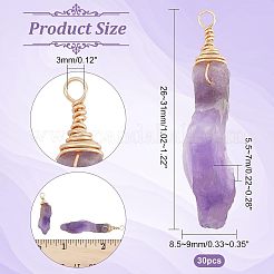 30Pcs Raw Rough Natural Amethyst Pendants&nbsp;FIND-FH0004-86