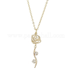 Brass Flower Pendant Necklace&nbsp;NJEW-JN04704
