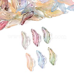 120Pcs 6 Colors Baking Paint Transparent Glass Pendants&nbsp;DGLA-FS0001-18