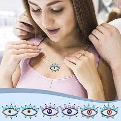 6Pcs 3 Colors Glass Seed Beaded Pendants&nbsp;PALLOY-GO00026