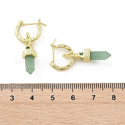 Natural Mixed Stone Hoop Earrings&nbsp;EJEW-P306-01G
