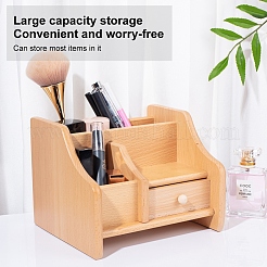 Beech Wood Cosmetic Drawer Storage Organizer Box&nbsp;OBOX-WH0004-13