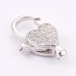 Brass Micro Pave Cubic Zirconia Lobster Claw Clasps&nbsp;LS-ZIRC-E149-34P