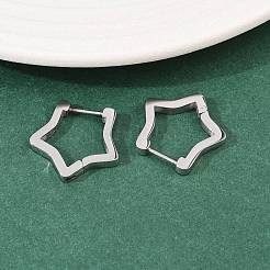 304 Stainless Steel Star Hoop Earrings&nbsp;EJEW-P324-02P