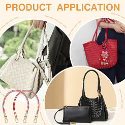 Two Tone Braided Round PU Leather Bag Straps&nbsp;DIY-WH0816-091A-KCG