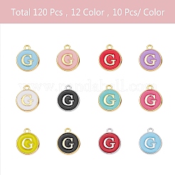 120Pcs 12 Colors Golden Plated Alloy Charms&nbsp;ENAM-SZ0001-64G