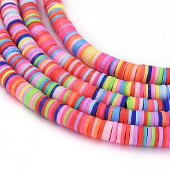 Flat Round Handmade Polymer Clay Beads&nbsp;CLAY-R067-6.0mm-M1