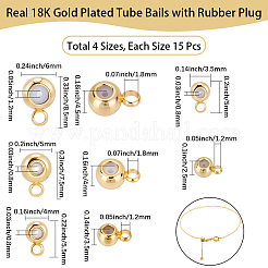 60Pcs 4 Styles Brass Tube Bails&nbsp;KK-BBC0022-76