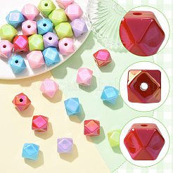 50Pcs 5 Colors UV Plating Opaque Acrylic Beads&nbsp;OACR-FS0002-87