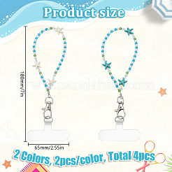 4Pcs Glass & Synthetic Turquoise Mobile Straps&nbsp;HJEW-HY00109
