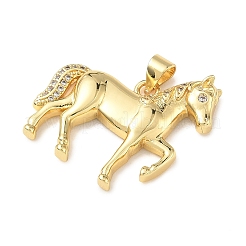 Brass Micro Pave Clear Cubic Zirconia Pendants&nbsp;KK-A303-05D-G
