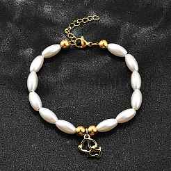 304 Stainless Steel Dog Charm Bracelets for Women&nbsp;BJEW-C098-10G