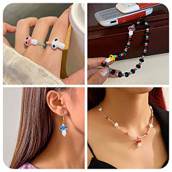 28Pcs 7 Colors Handmade Porcelain Beads&nbsp;PORC-TA0001-23