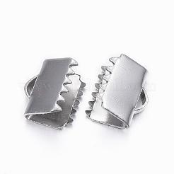 Tarnish Resistant 304 Stainless Steel Ribbon Crimp Ends&nbsp;STAS-H376-120