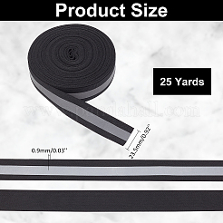 25 Yards Reflective Polyester Striped Ribbon&nbsp;DIY-WR0003-74A